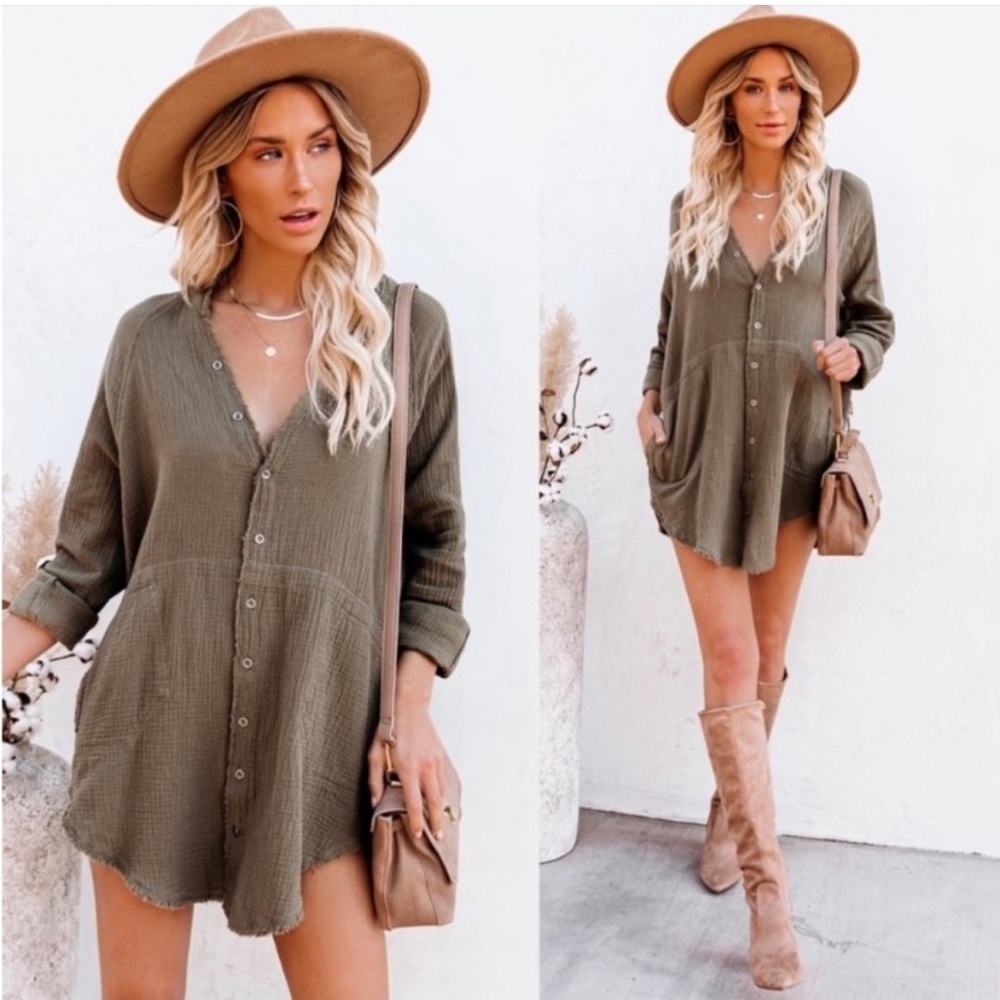 Army Green NWT Vici Kennedy Tunic Dress